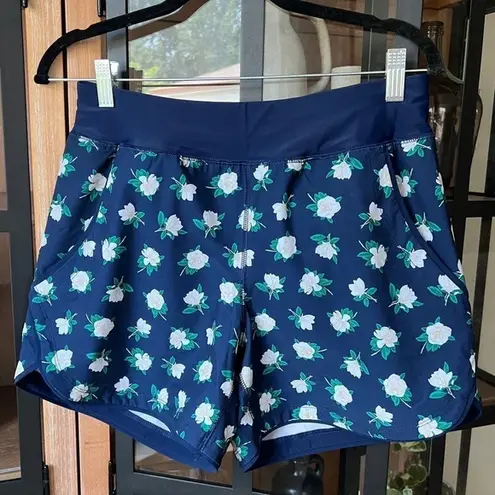 Draper James LAND’S END x floral magnolia navy Swim Shorts floral bathing suit