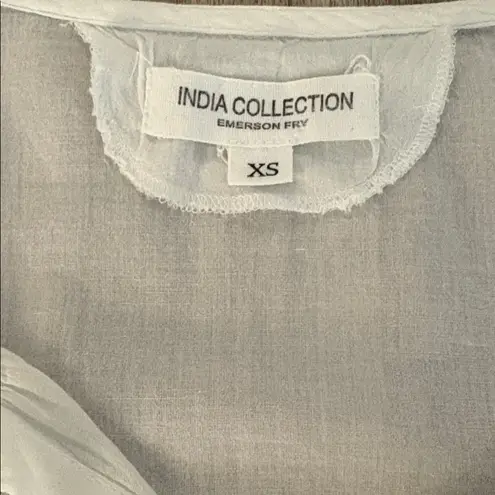 India Collection Emerson Fry Long Sleeve Button Down Pullover Blouse Top XS White