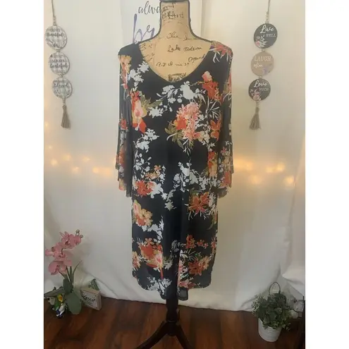 Allison Brittney (C-91) petite womens dress size PXL floral, long sleeves