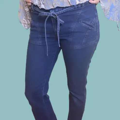 Low Rise Boot Cut Jeans with Top Stitching Blue Size 24