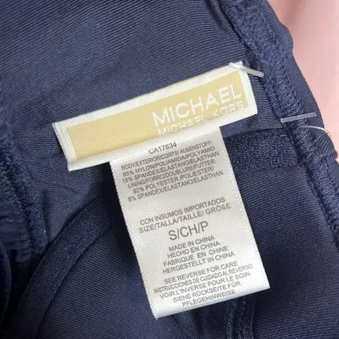 Michael Kors Tankini Top Women Underwire Baby Doll Navy Blue Pool Swim. Size S