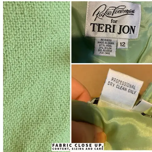 RICKIE FREEMAN FOR TERI JON LIME GREEN WOOL BLEND PENCIL SKIRT (12)