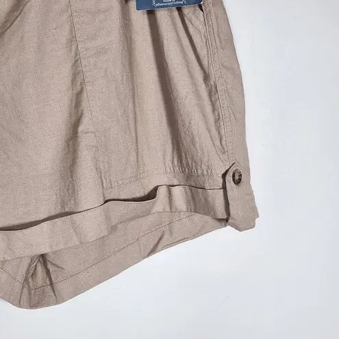 Democracy Light Brown High-Rise Linen Pull-On Shorts NWT Size 3X