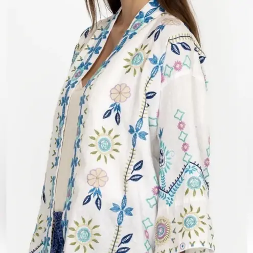 Johnny Was JWLA Oriel Cropped Linen Embroidered Kimono NWT (oversized)!