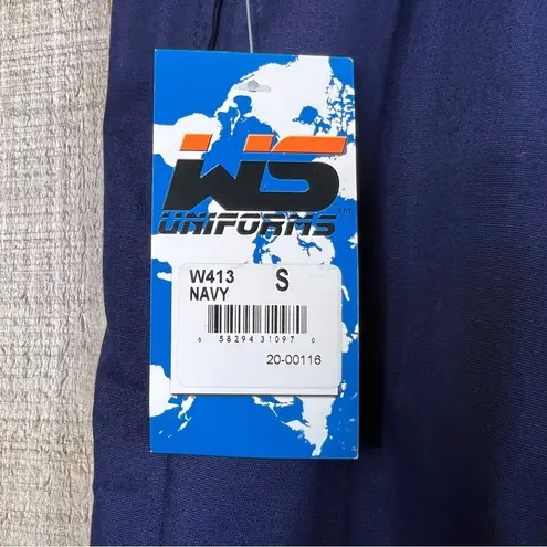 WS Uniforms Small Navy Blue Scrub Pants w/Back Stretch Waistband & Draws…