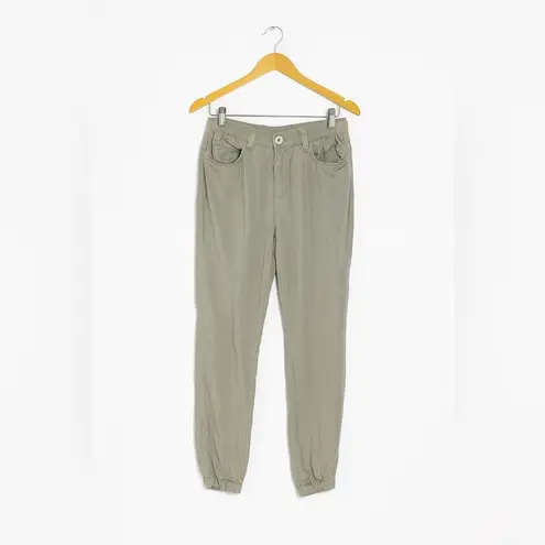 Rich & Skinny Meadow Joggers Size Medium Sage Green Stretch Waist