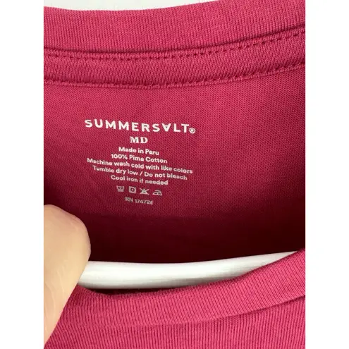 Summersalt The Luxe Pima Twist-Sleeve T-Shirt Dress Size Medium Dark Rose