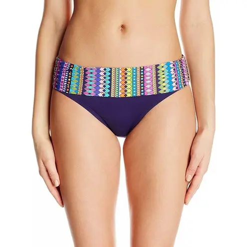 Anne cole Desert Diamonds Banded Bikini Top Foldover Waist Swim Bottom Set Large