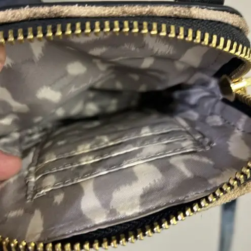 Aimee Kestenberg Animal Print Leather Just Saying Stadium Wallet Mini Crossbody