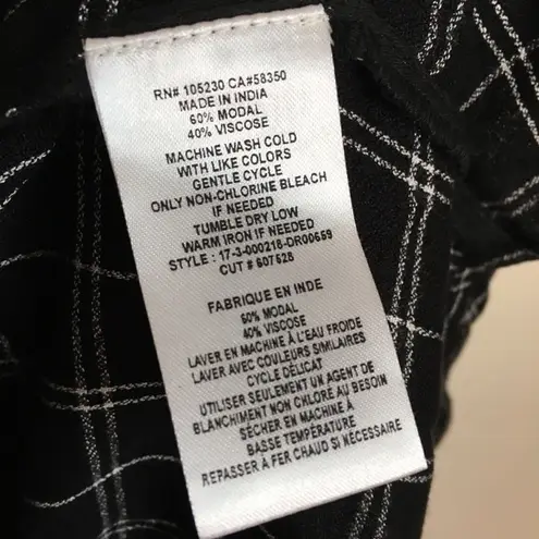 Soft Joie Iselyn Dress in Caviar Plaid Womens Sz S Shirt Long Sleeve Dra… Black