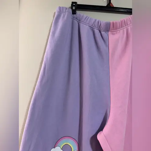 NWT Purple and Pink Sweet Society Pastel Clown Bear Colorblock Sweatpants size 5 - Image 2