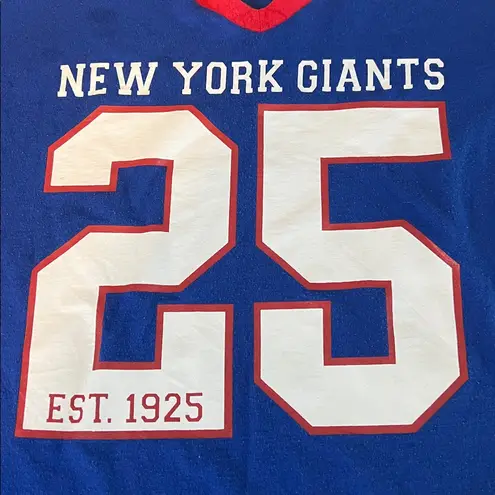 NFL Team Apparel NY Giants VNeck Short Sleeve TShirt Blue/Red Size XL Blue