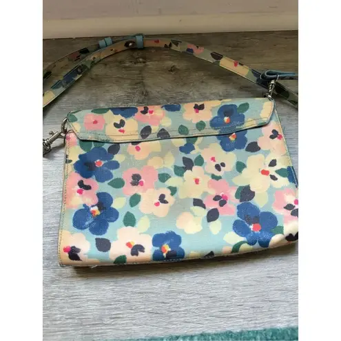 Cath Kidston Vinyl Blue Floral Crossbody Purse