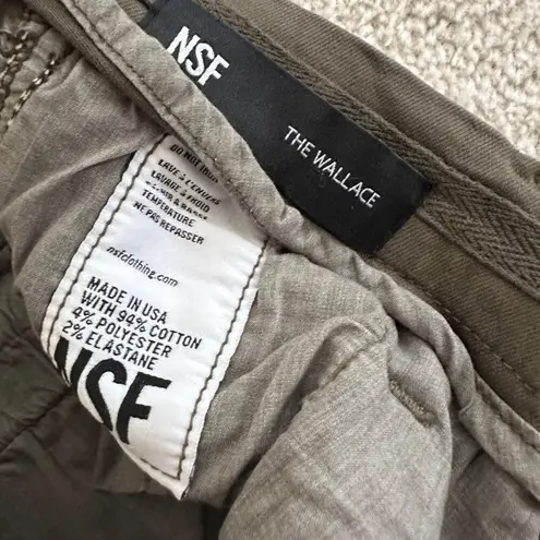 NSF The Wallace Olive Green Skinny Jeans with Side Sparkle Stripe sz 24