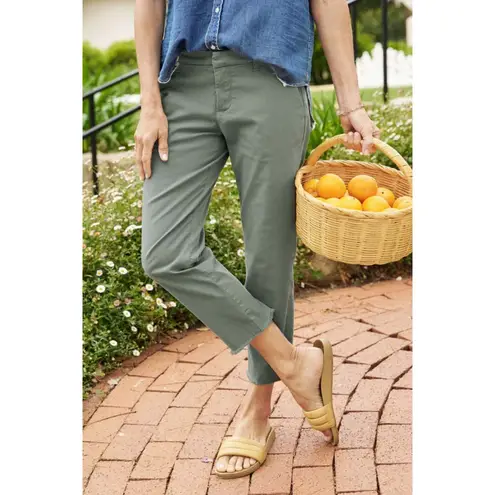 Frank & Eileen Wicklow Italian Twill Chino Cropped Trouser Pant Rosemary Size 4 Green
