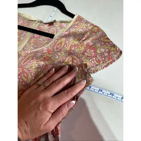 Garnet Hill Garnet Hill 100% Silk Babydoll Tunic Top Blouse Empire Waist Milk Maid Boho