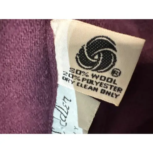 Paul & Jdder New York Womens Plum Wool Blend Pleated Trousers Size 12 Purple