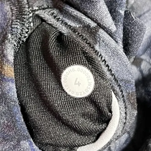 Lululemon Leggings Womens 4 High Rise Black Purple Floral Ombre Pockets Yoga