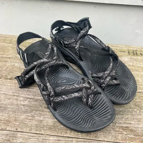 Chacos Chaco ZVOLV ZX2 Black White Speckle Outdoor Adventure Sandals Womens Size 7