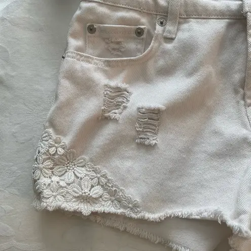 Mossimo Short Lace White Cotton Short Shorts sz 6
