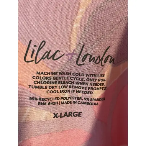 Lilac + London Chemise Sleep Top Womens XL Tropical Floral Sleeveless Soft Satin