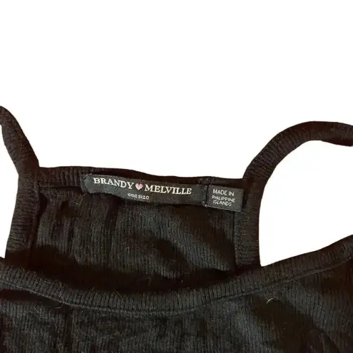 Brandy Melville  Women's Black High Neck Crop‎ Top