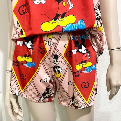 Mickey Suggest you to Recycle Plastic Bottle Printed Pajama Short Set Sleepwear Size undefined