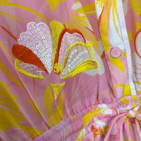 TAJ SABRINA CRIPPA Jumpsuit Womens Size XS Resortwear Luxury Vacation Beach Trip Pink