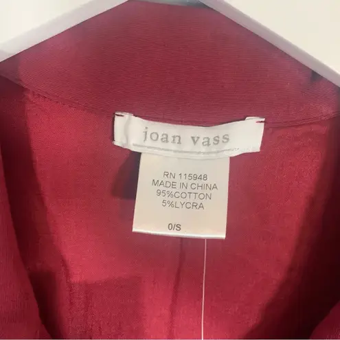 Joan Vass  Dress Burgundy Size 0/S Ladies 3/4 sleeve pockets