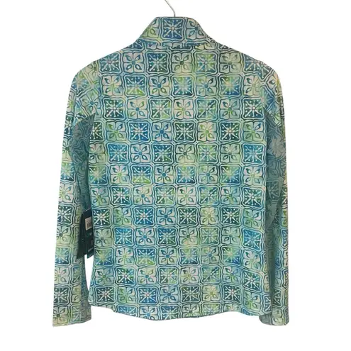 Ibkul Quarter Zip Shirt Womens Size XS Aqua Golf Activewear Long Sleeve UV NWT