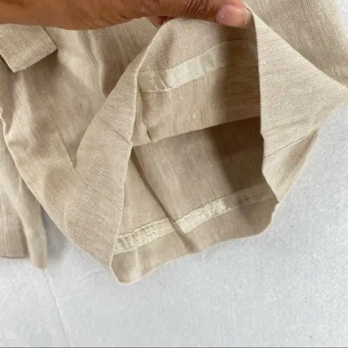 Coldwater Creek Linen Belted Wide Leg Long Shorts