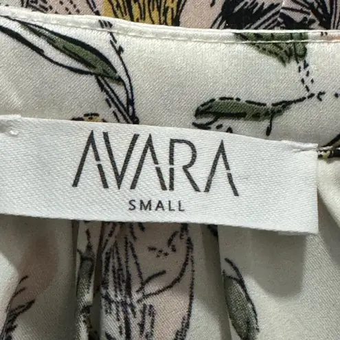 Avara Annalise Floral Cream Yellow Print Long Sleeve Blouse Size S