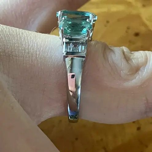 Teal Color Changing Fluorite Sterling Silver Ring Size 7