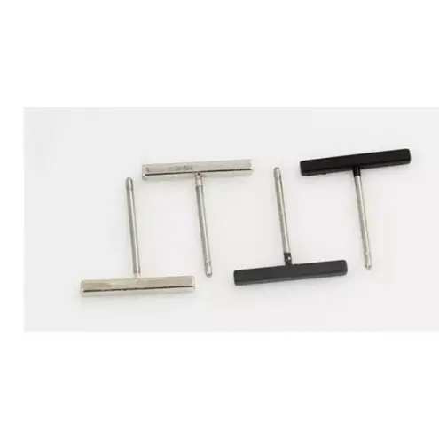 Boutique NEW Unisex Black Bar Staple Stud Earrings, 1.2cm