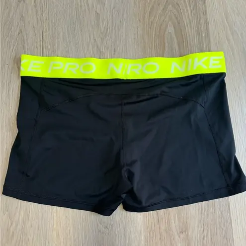 Nike  Black & Yellow Spandex Athletic Shorts - Size XXL