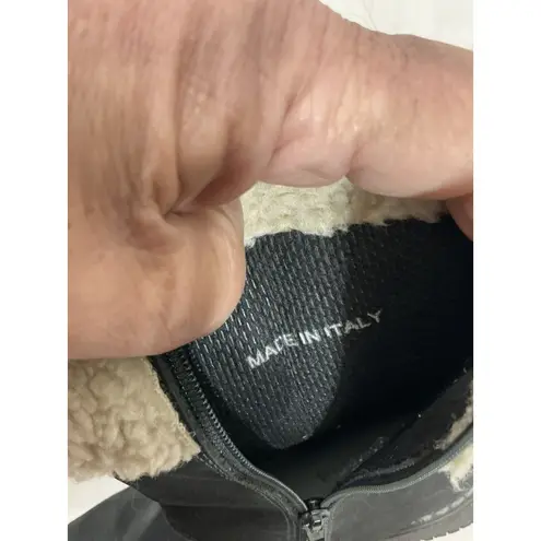 Womans Melania Italian Mid Calf Gray Winter Boots Sherpa 35 (5)