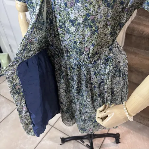 Zadig & Voltaire Wrap Dress Green Betty Mousseline Floral Puff Sz Small / Medium