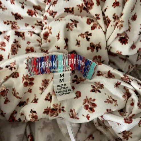 Urban Outfitters  Women’s White Ditsy Floral Ruched Cottagecore Ruffle Hem Dress