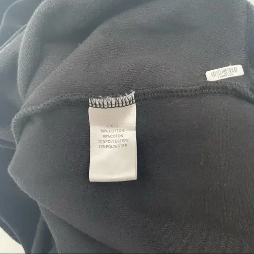 Pam & Gela Shirred Mini Dress Black Terry Velour Adjustable Ruching Size Large