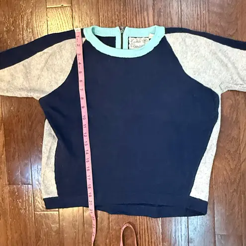 Field Flower by Wendi Reed Colorblock Raglan Sweater – Medium Blue