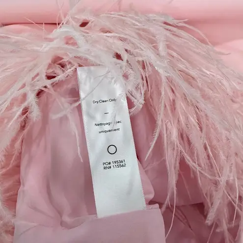 Likely NWT Jeweled Marullo Dress Rose Shadow Pink Feather Hem Size 10