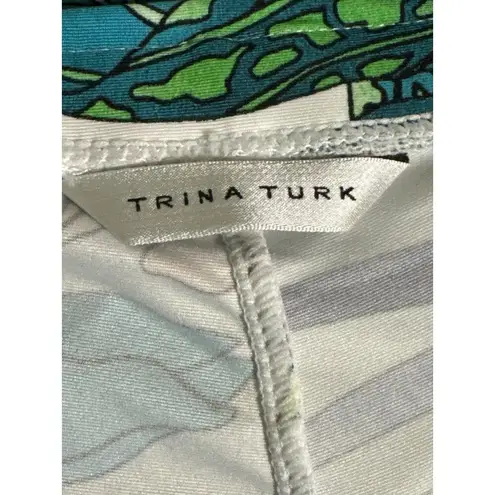 Trina Turk  Amazonia Roll-Top Coverup Pull on Tropical Floral Pants Medium