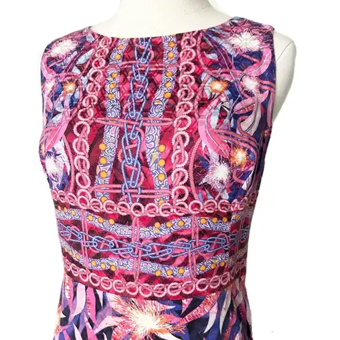 Peter Pilotto 100% Silk Midi Dress in Pink Abstract Floral Print Size 10 US