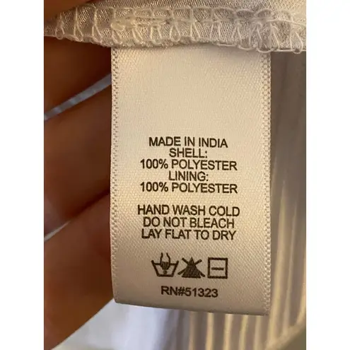 CeCe New Metallic Silver layered tank top with tie neck Sz L