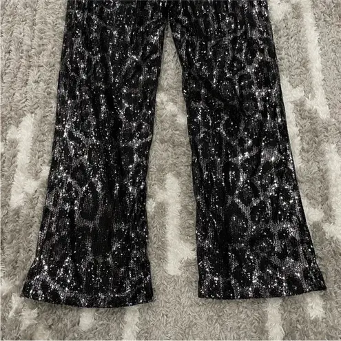 RtA Ash Metallic Sequin Leopard Track Pants Medium M