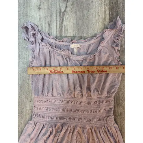 Rebecca Taylor Smocked Dress Ruffle Sleeveless Tiered Casual Dress M