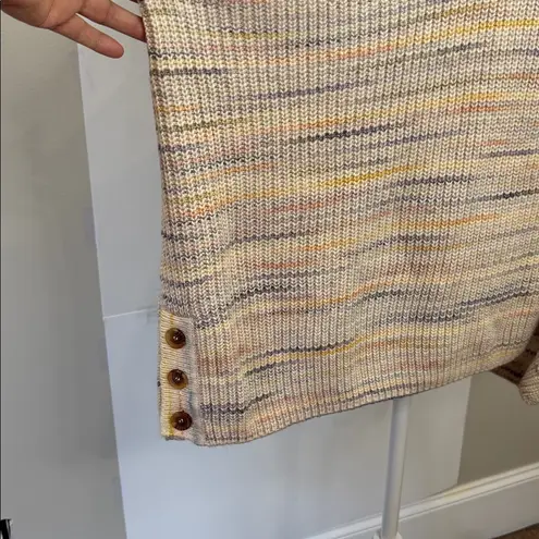 Michael Stars  Cream Gray Cozy Sweater Button Detail v-neck neutral