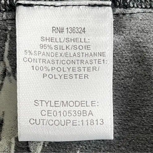 Halston Heritage NWT Silk Blend Sleeveless Blouse Black White Women’s Size Large