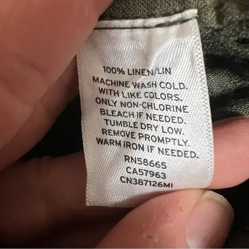 Caslon Nordstrom Olive Green Linen Shorts Pull-on Drawstring Womens Sz Large NEW