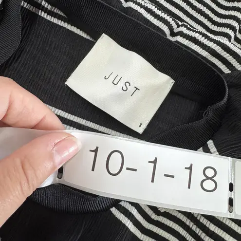 Anthropologie Just Female Dress Womens Small Black White Striped Natasha Maxi